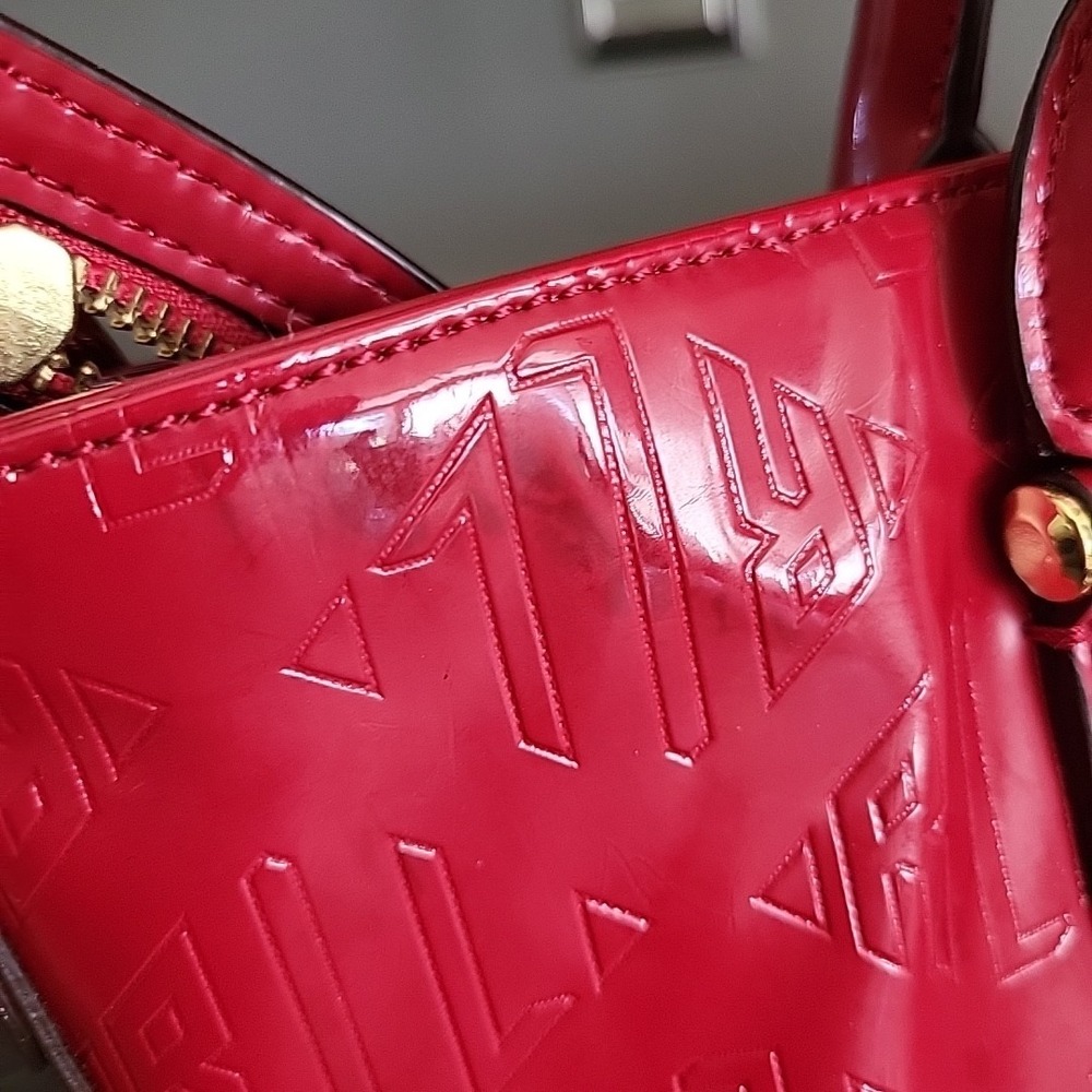 VINTAGE Ralph‎ Lauren Red Initial Logo Pattern Purse - Picture 12 of 16